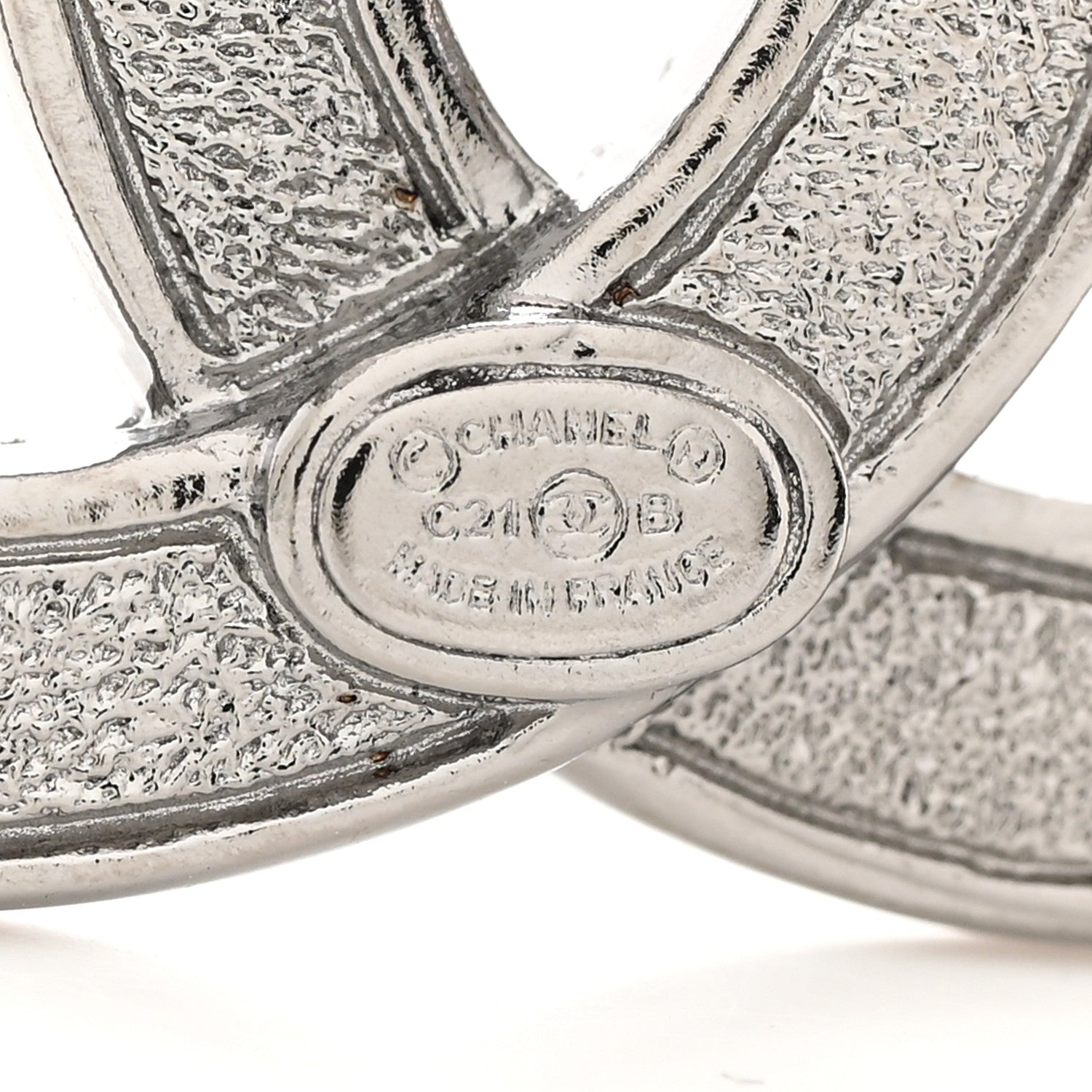 Chanel Crystal Chain CC Brooch Silver 3 of 4
