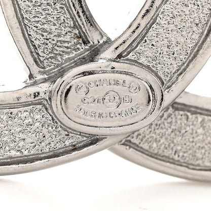 Chanel Crystal Chain CC Brooch Silver 3 of 4