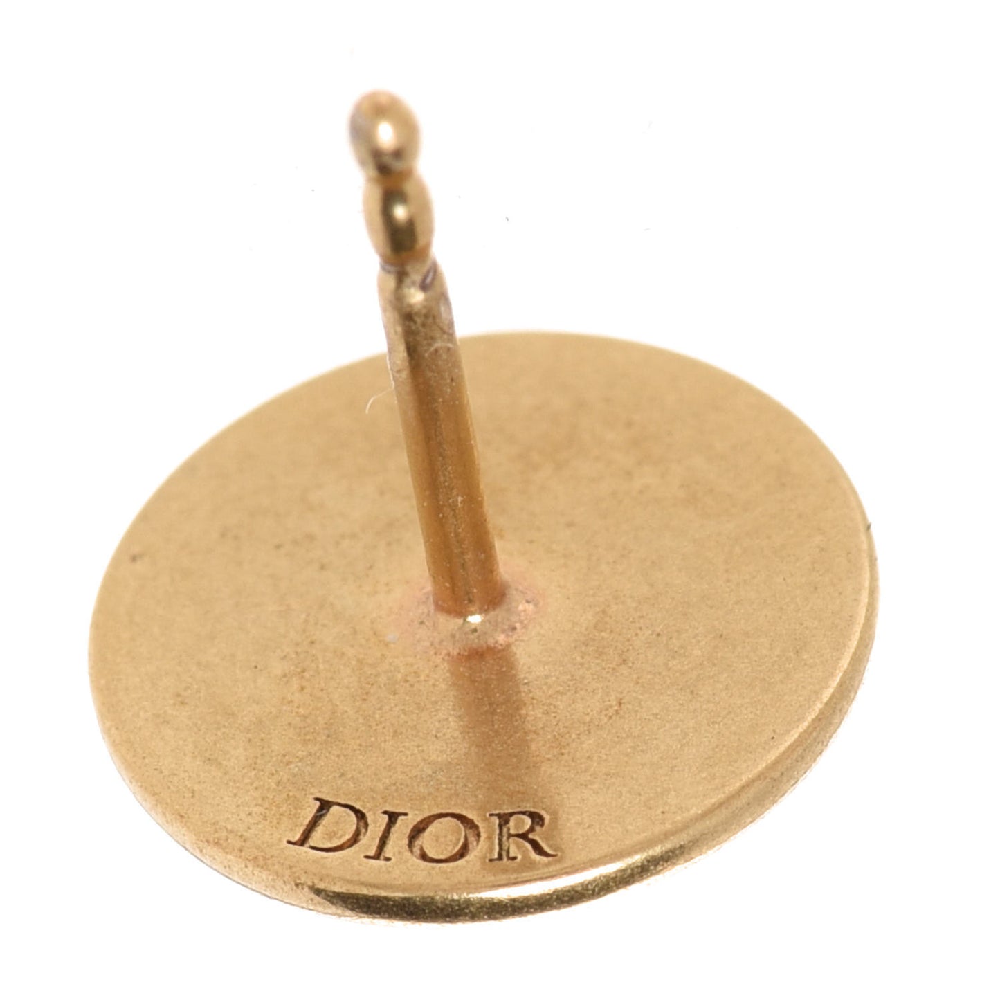 Metal CD Stud Earrings Gold