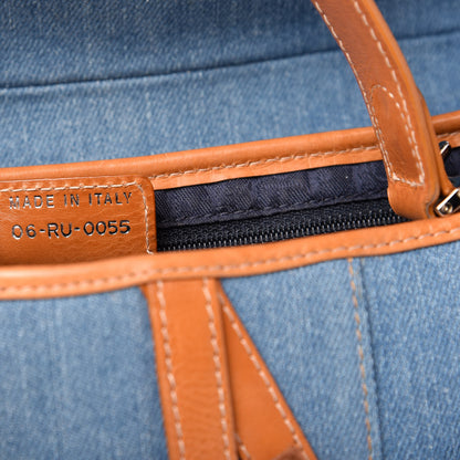 Christian Dior Denim Embroidered Saddle Bag Blue 9 of 10