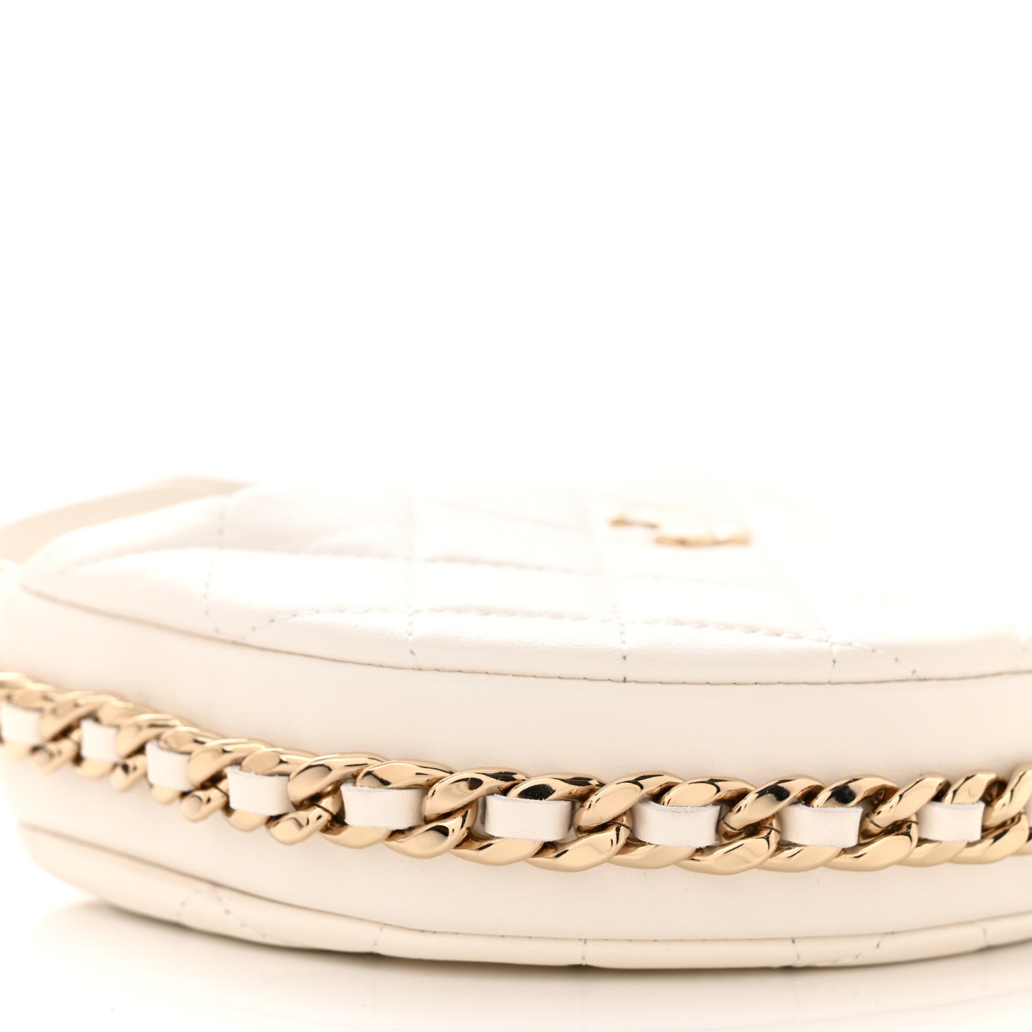 Chanel Lambskin Quilted Chain Around Pouch Hobo White 9 of 11