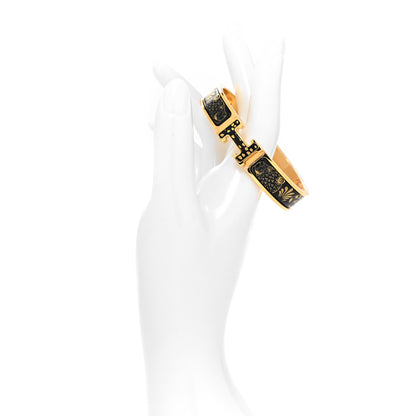 Hermes Enamel Narrow Leopards Clic Clac H Bracelet PM Juane Or Black 2 of 5