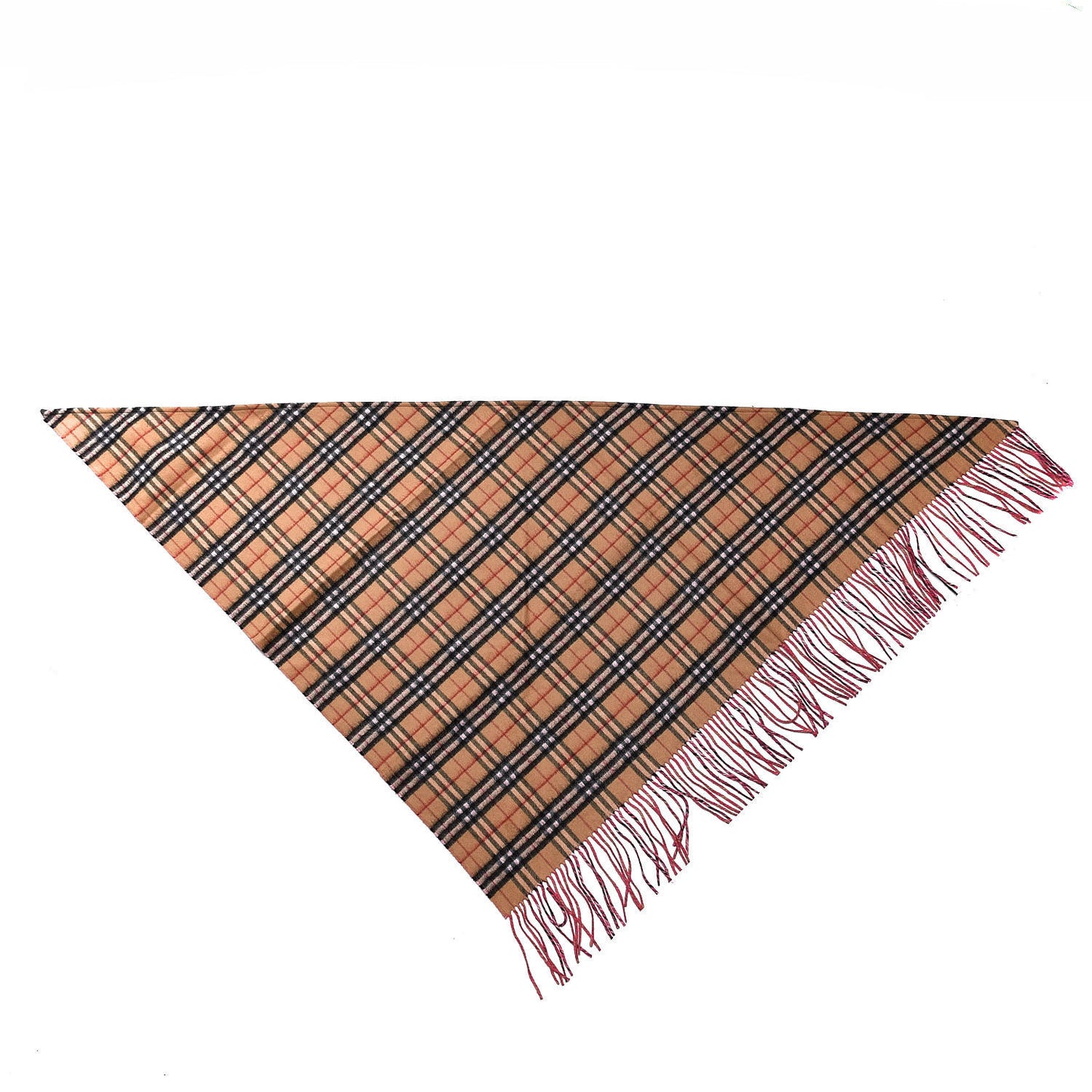 Cashmere Fluorescent Vintage Check Bandana Scarf Bright Peony