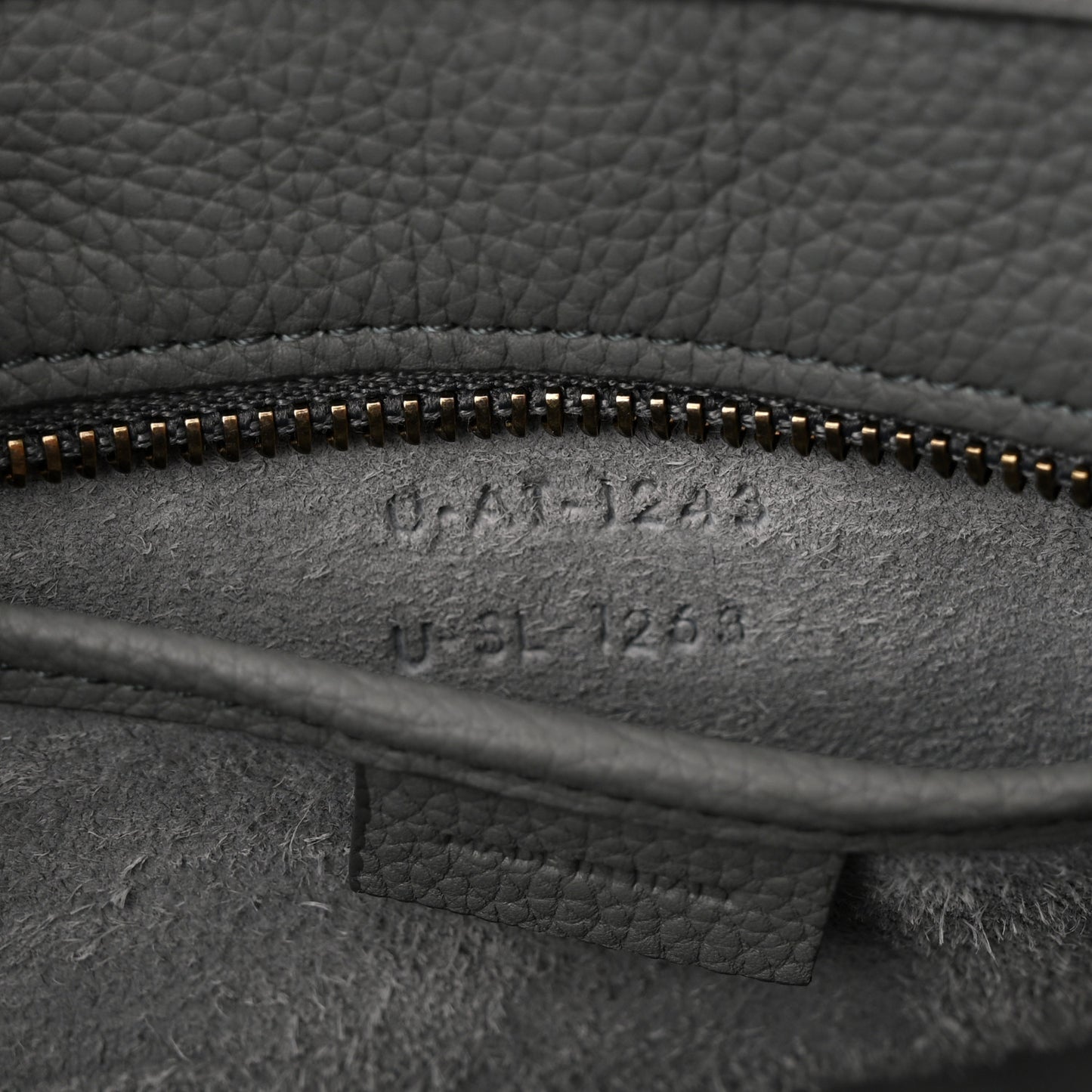 Baby Drummed Calfskin Nano Luggage Kohl