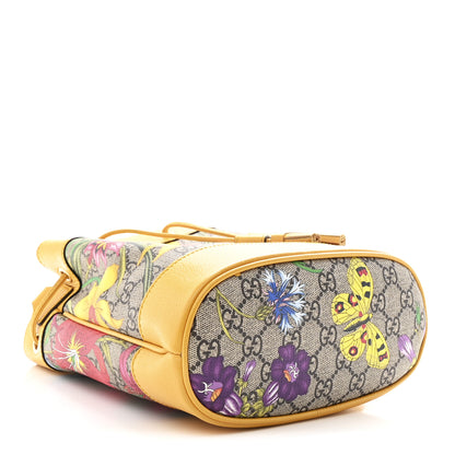 Gucci GG Supreme Monogram Flora Small Ophidia Bucket Bag Beige Multicolor Crop 4 of 10