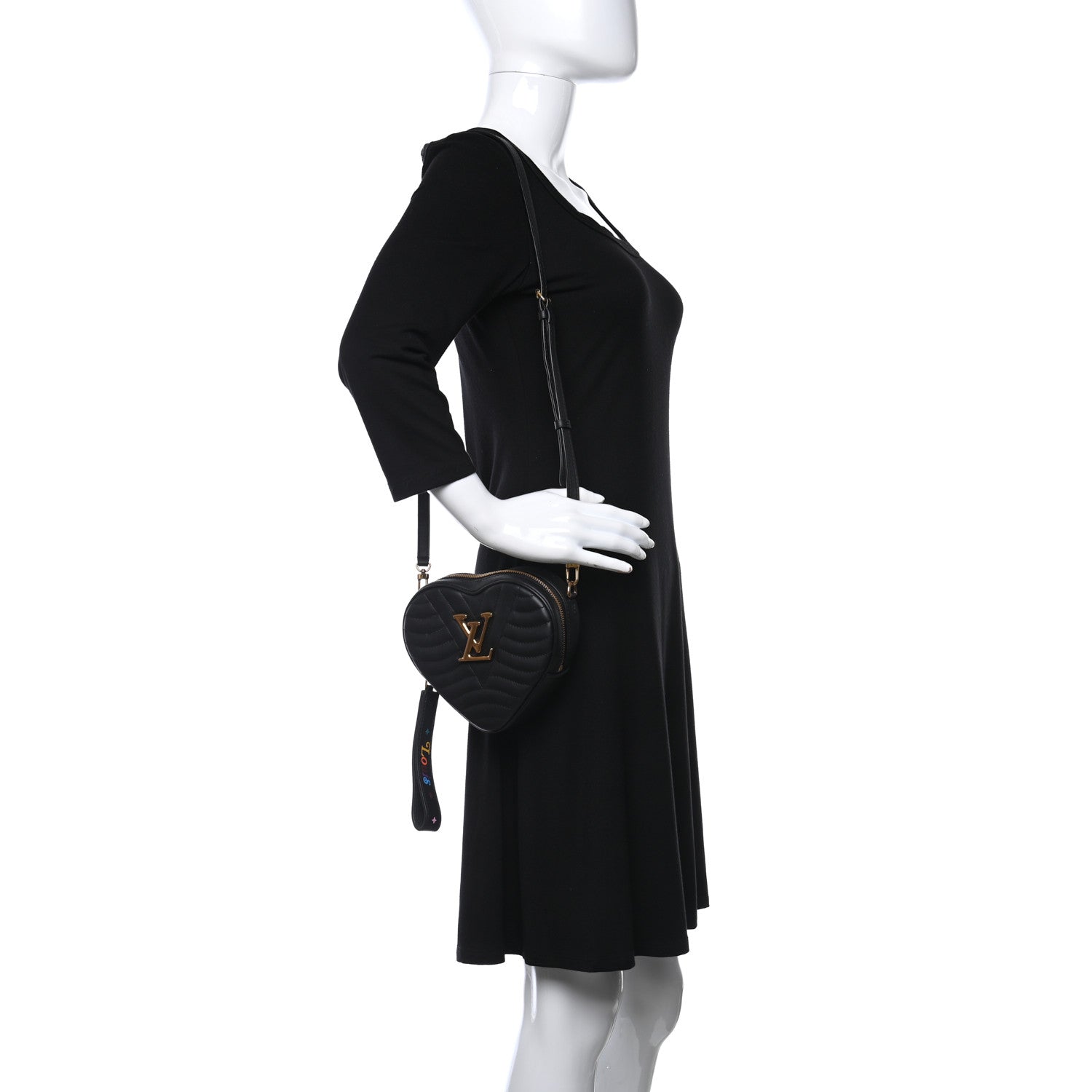 Louis Vuitton Calfskin New Wave Heart Bag Black 2 of 10