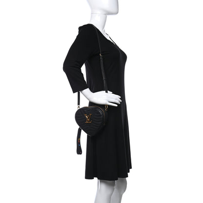 Louis Vuitton Calfskin New Wave Heart Bag Black 2 of 10