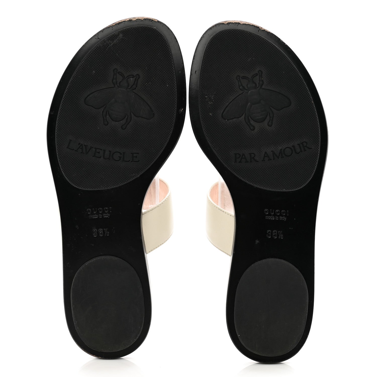 Gucci Calfskin GG Marmont Thong Sandals 36.5 Mystic White 4 of 11