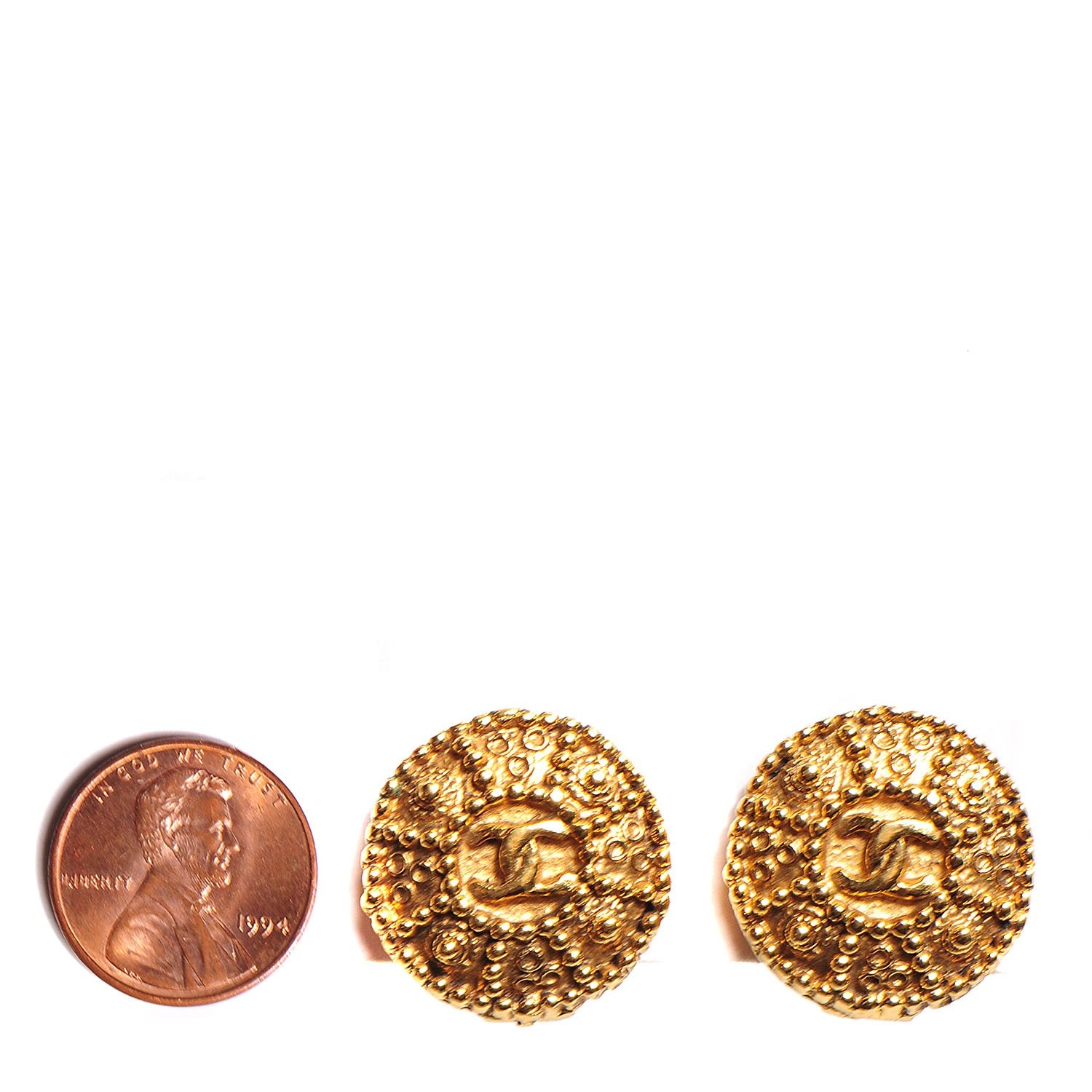 Chanel CC Clip On Earrings Gold 2 of 4