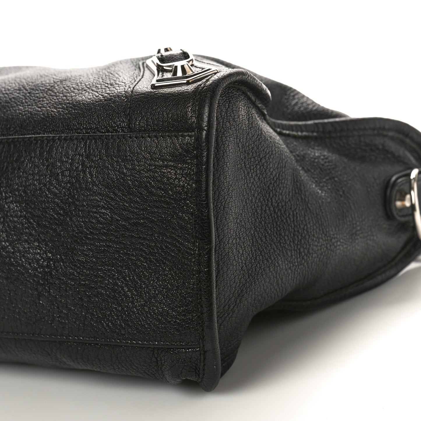 Chevre Silver Metallic Edge Hardware City Black