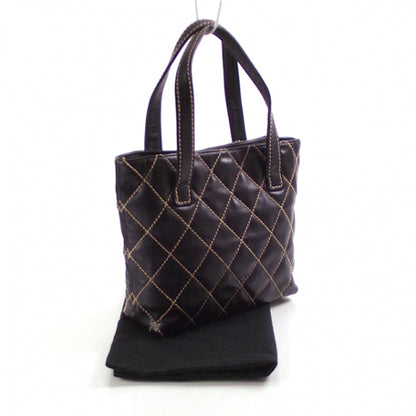 Chanel Leathter Quilted Surpique Tote Black 3 of 11
