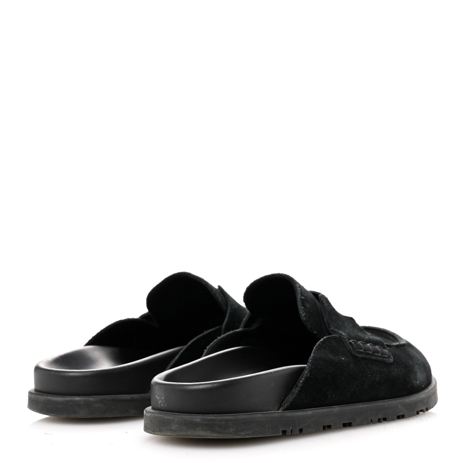 Hermes Suede Calfskin Go Mules 40 Black 5 of 14
