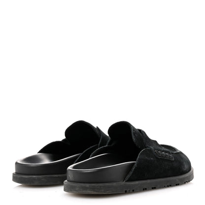 Hermes Suede Calfskin Go Mules 40 Black 5 of 14