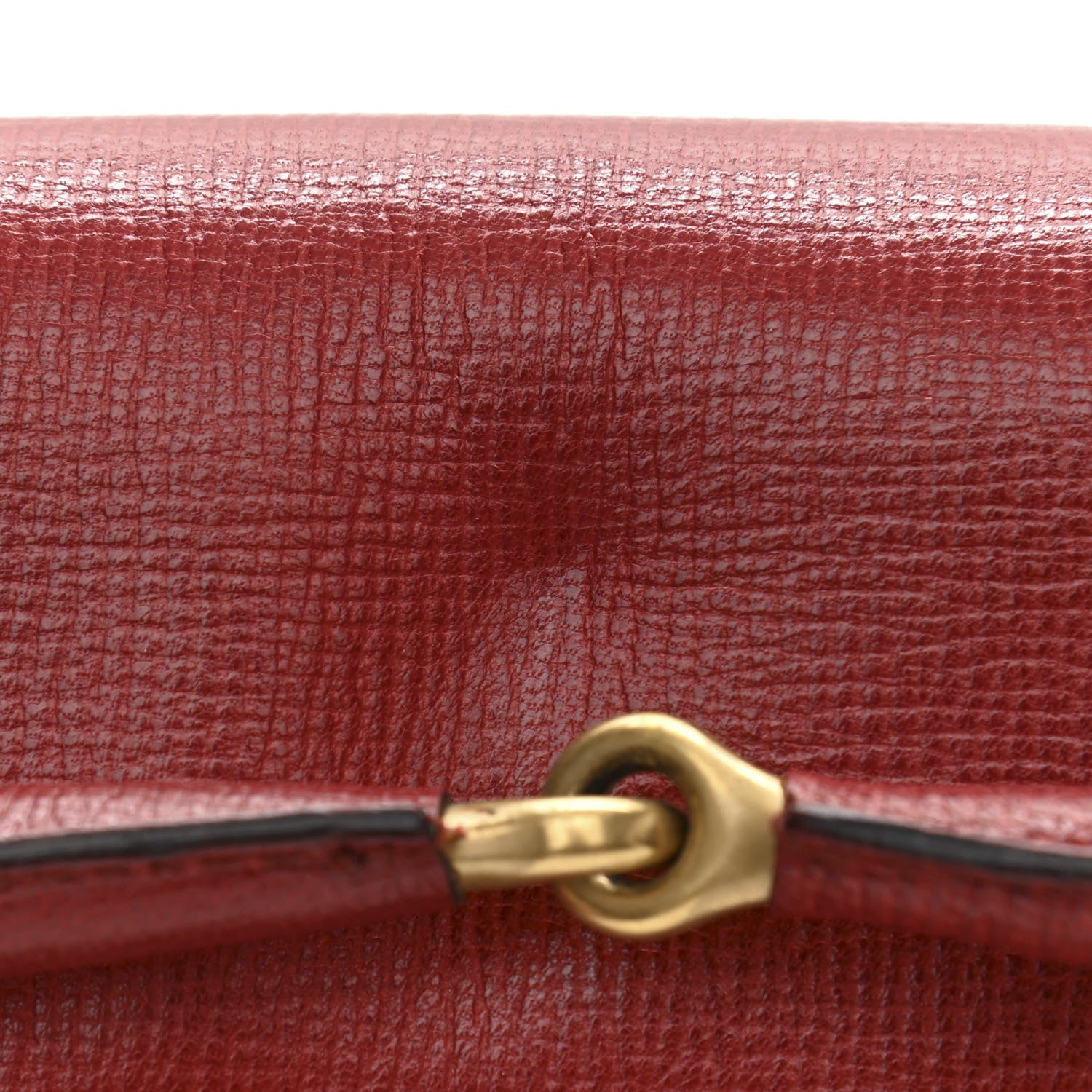 Gucci Textured Calfskin Horsebit Chain Clutch Red 12 of 12