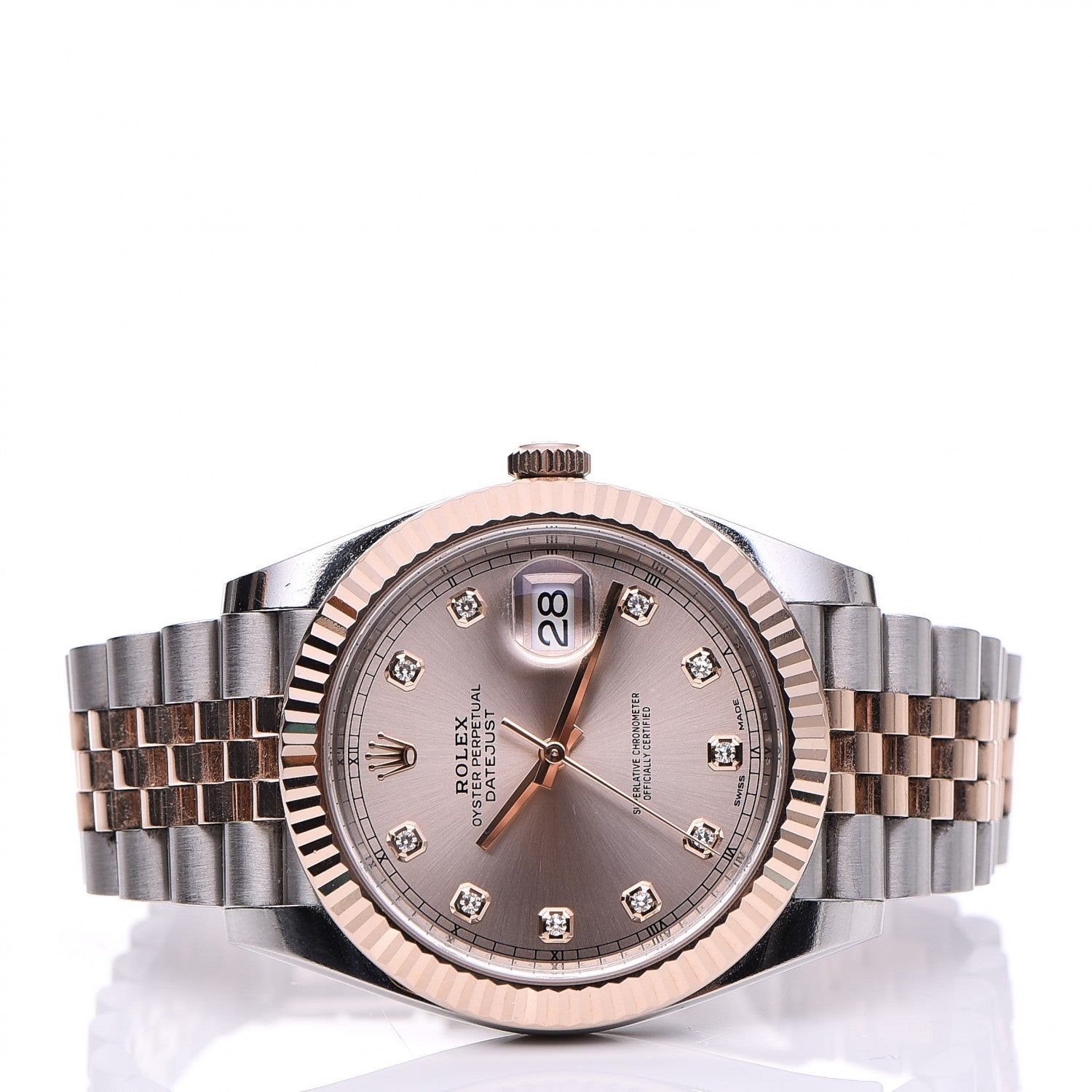 Rolex Stainless Steel 18K Everose Gold Diamond 41mm Oyster Perpetual Datejust Watch Sundust 126331 12 of 18