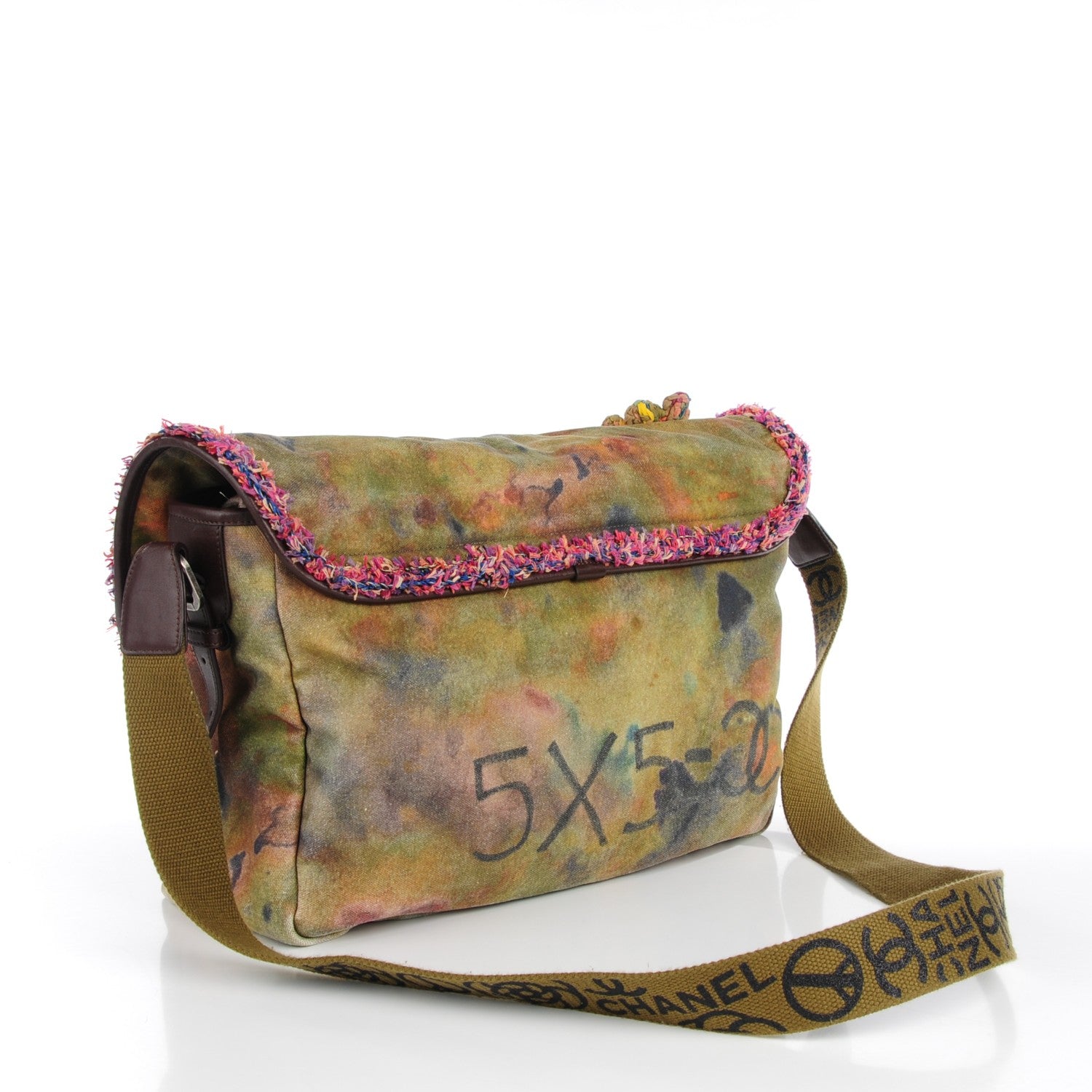 Chanel Washed Toile Large Graffiti On The Pavements Messenger Khaki Multicolor 2 of 8