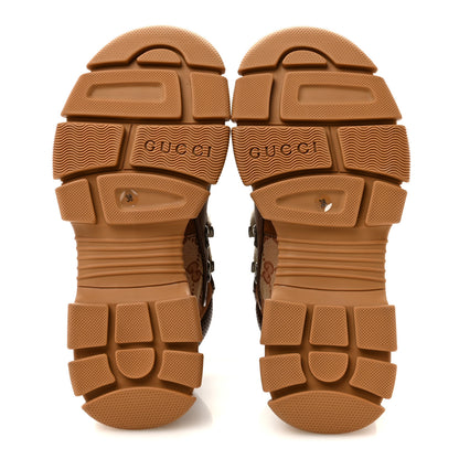 Gucci X SEGA Suede Calfskin GG Monogram Womens Flashtrek High-Top Sneakers 38 New Cuir Beige Ruggine 6 of 9
