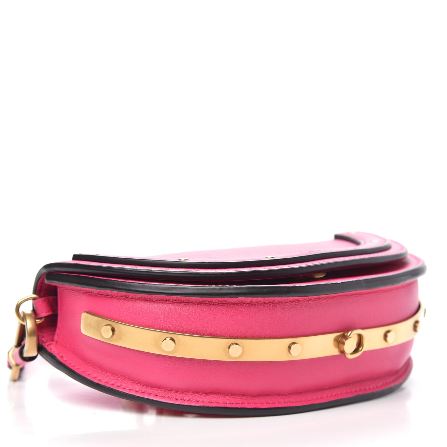 Calfskin Small Nile Bracelet Minaudiere Bag Fuchsia Rose