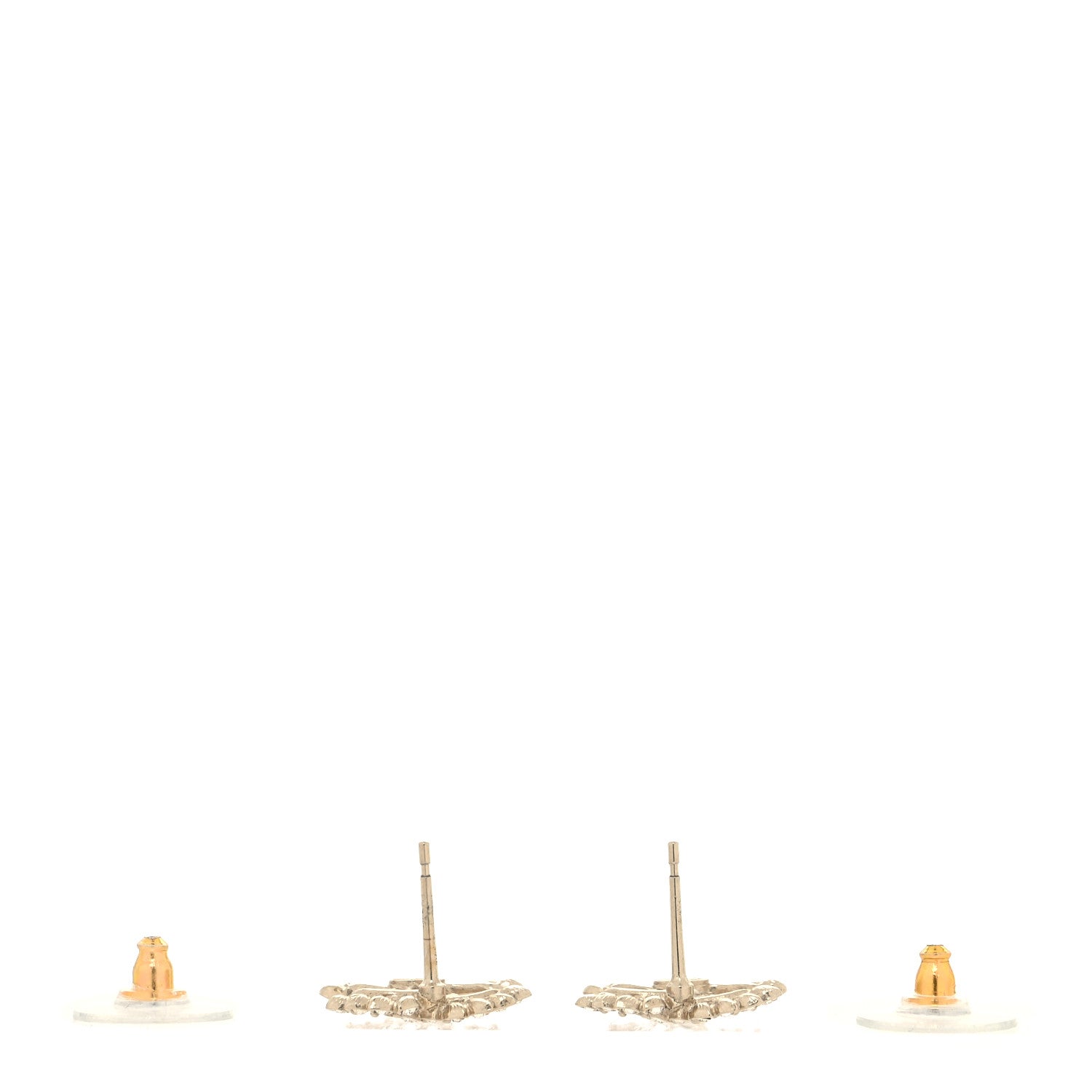 Chanel Strass Crystal Dazzling Wheat CC Earrings Gold 3 of 4