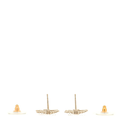 Chanel Strass Crystal Dazzling Wheat CC Earrings Gold 3 of 4