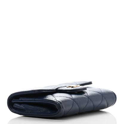 Chanel Caviar Quilted Flap Card Holder Navy Blue 4 of 12
