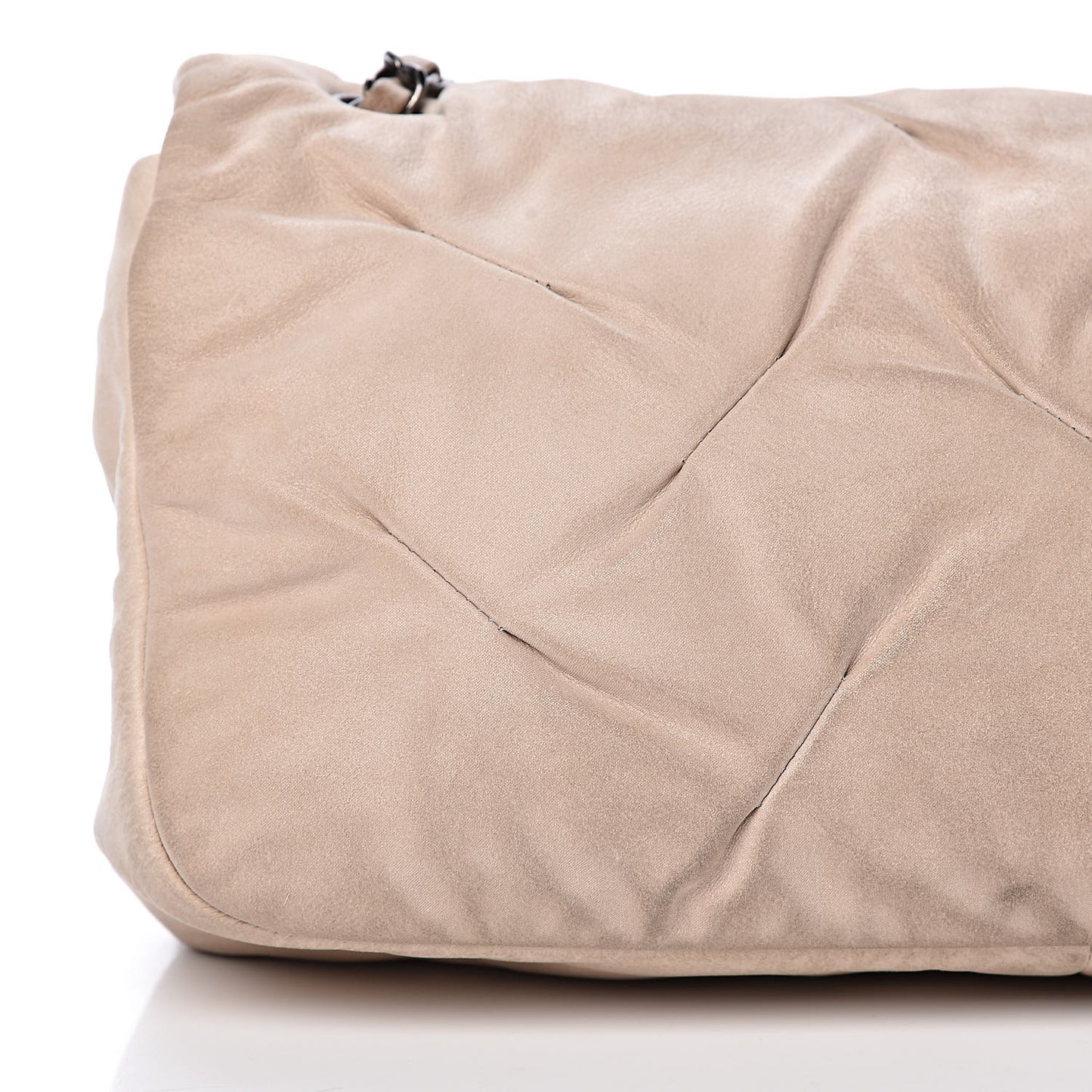 Iridescent Calfskin Glint Flap Beige