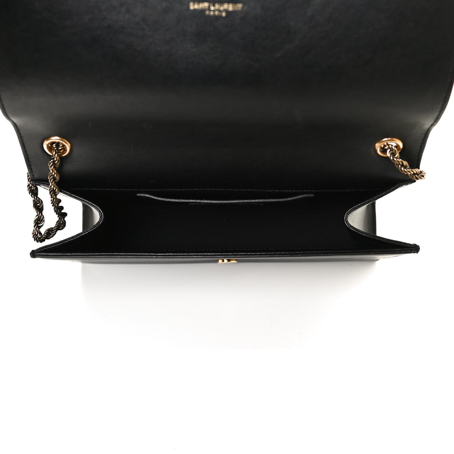 Smooth Calfskin Medium Braided Monogram Kate Satchel Black