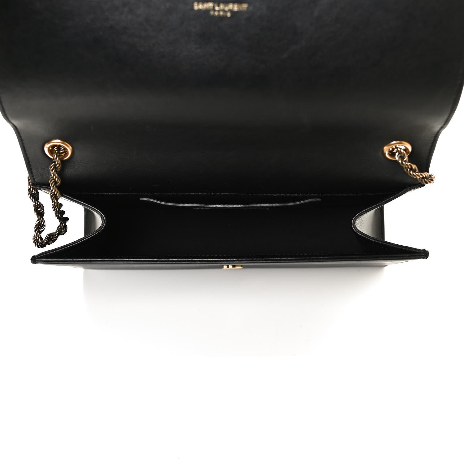 Saint Laurent Smooth Calfskin Medium Braided Monogram Kate Satchel Black 4 of 10