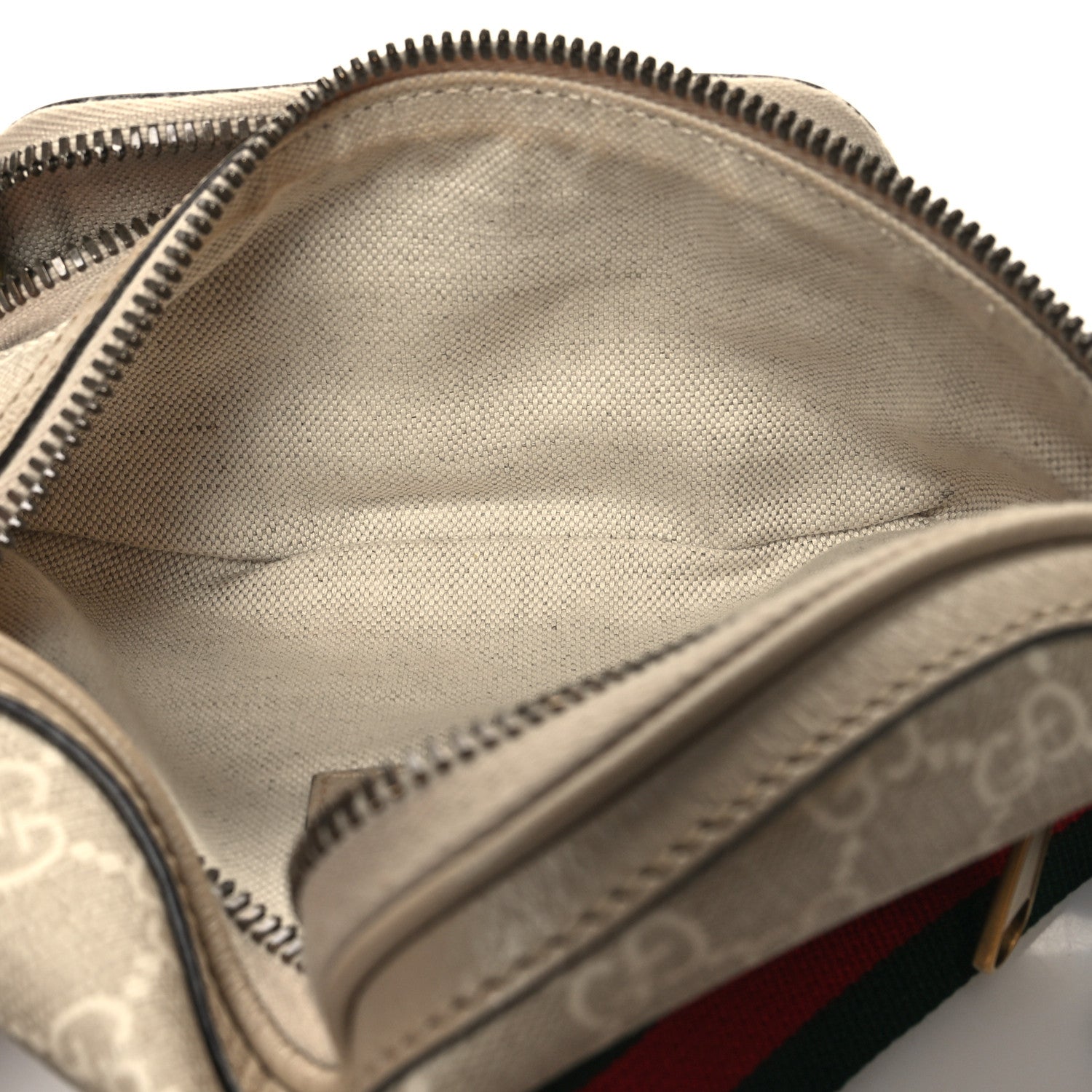 Gucci GG Supreme Monogram Textured Calfskin Web Retro Interlocking G Belt Bag Beige Mystic White Oatmeal 5 of 12