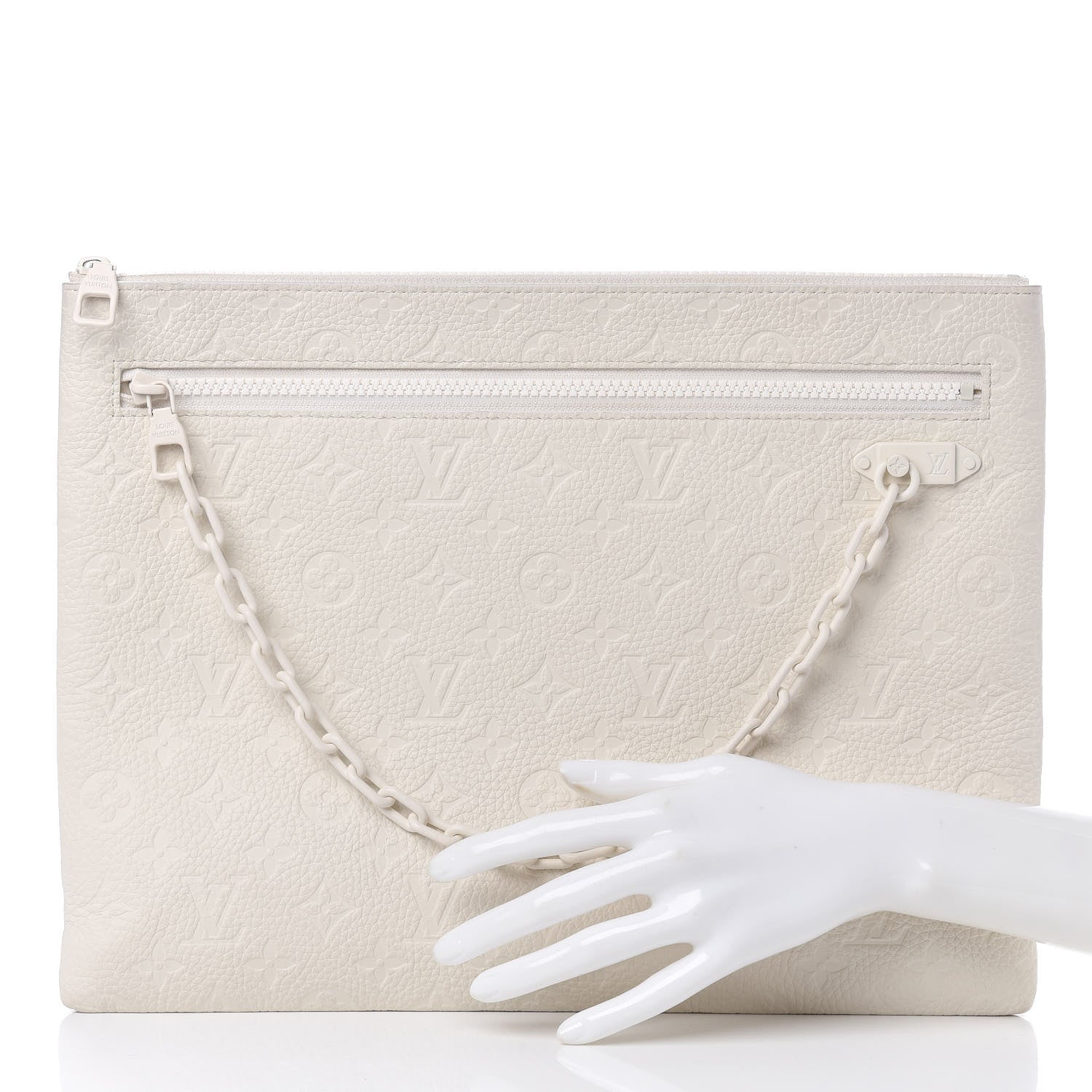Louis Vuitton Taurillon Monogram Solar Ray A4 Pouch White 2 of 9