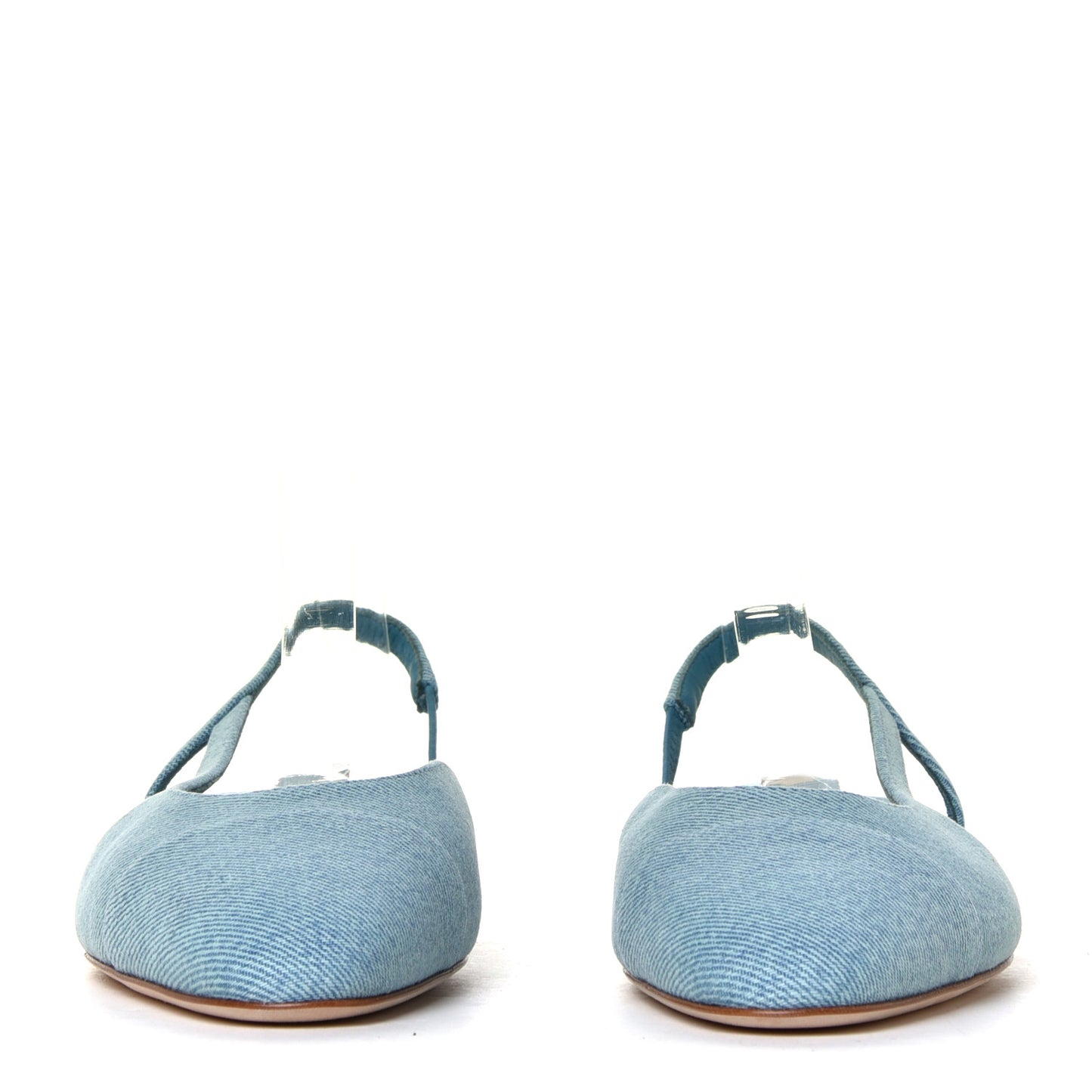 Denim Cap Toe CC Slingback Flats 38 Blue
