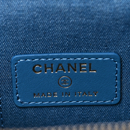 Chanel Denim Quilted Mini Pearl Crush Vanity Case With Chain 6 of 10