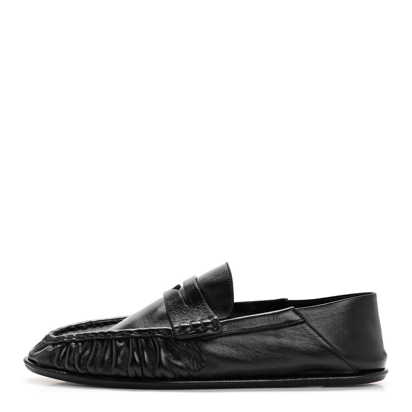 Calfskin Le Loafer Foldable Mens Penny Slippers 40 Black
