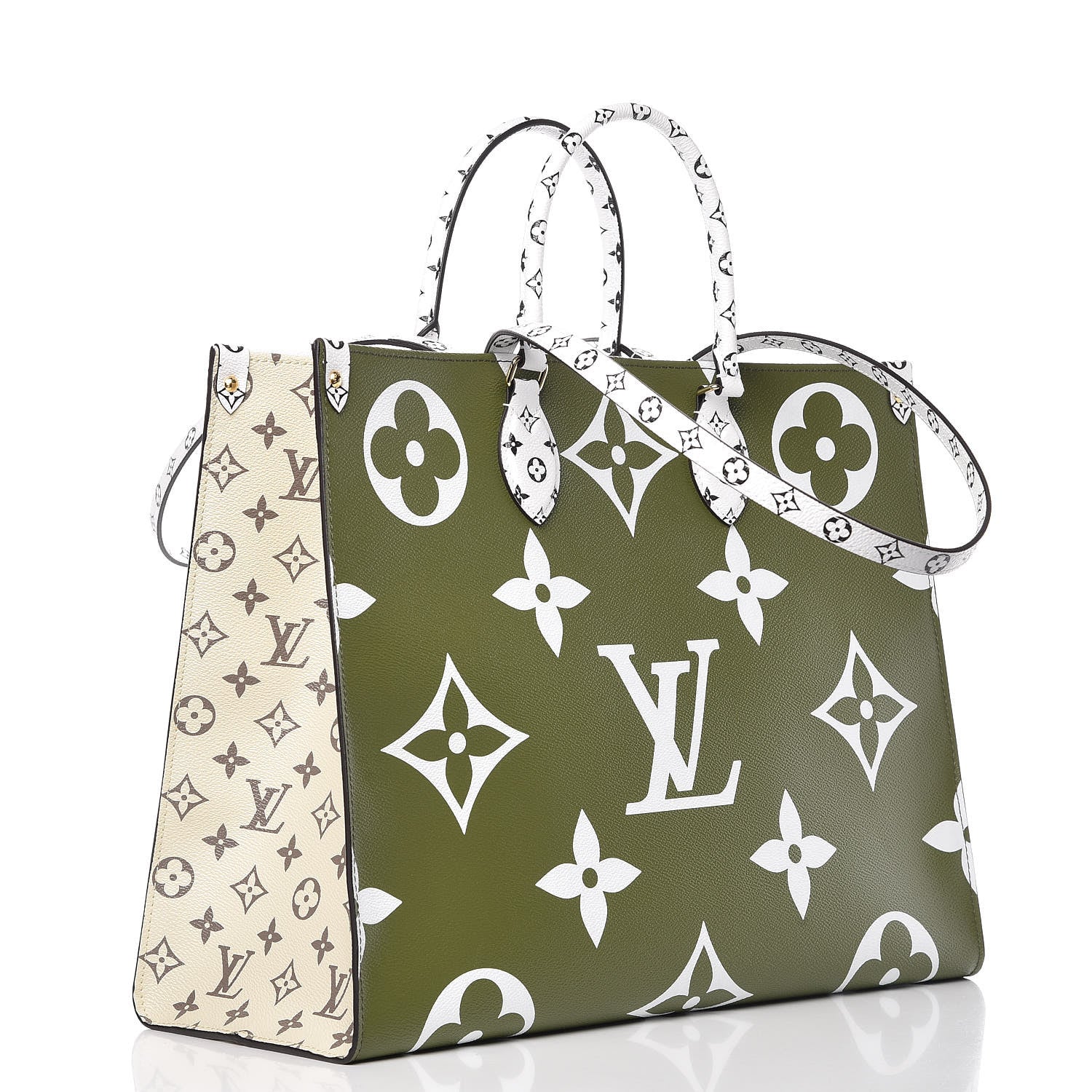 Louis Vuitton Monogram Giant Onthego GM Kaki Beige 4 of 10
