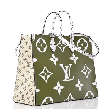 Louis Vuitton Monogram Giant Onthego GM Kaki Beige 4 of 10