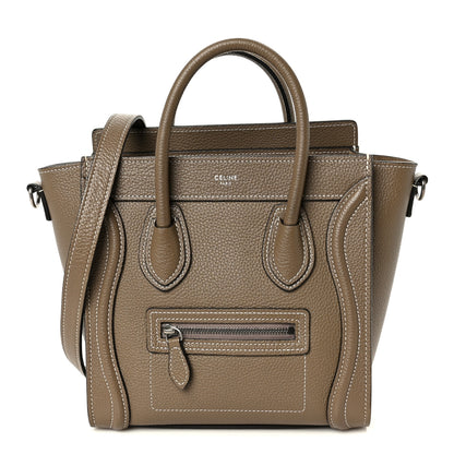 Celine Drummed Calfskin Nano Luggage Souris 1 of 11