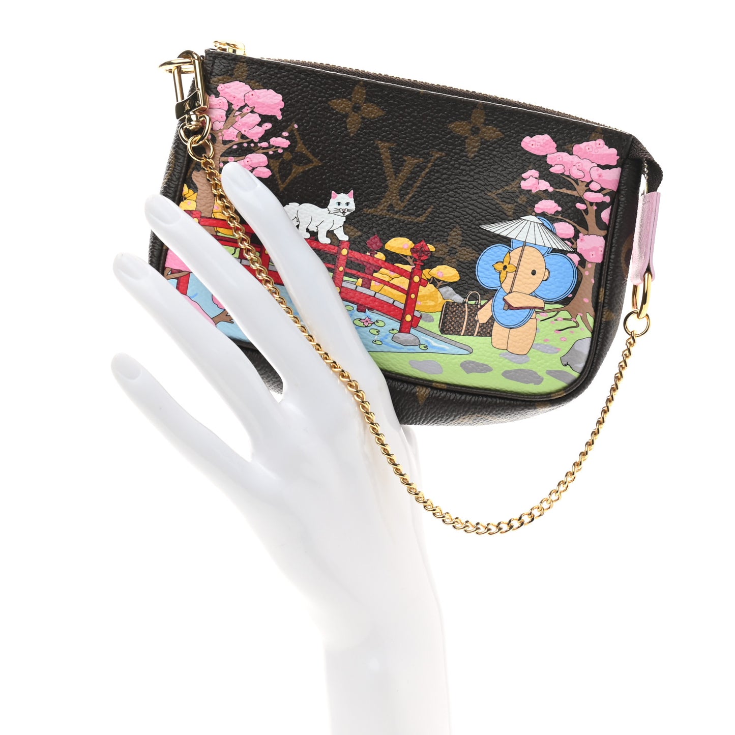 Monogram 2021 Christmas Animation Japanese Garden Mini Pochette Accessories Wisteria Pink