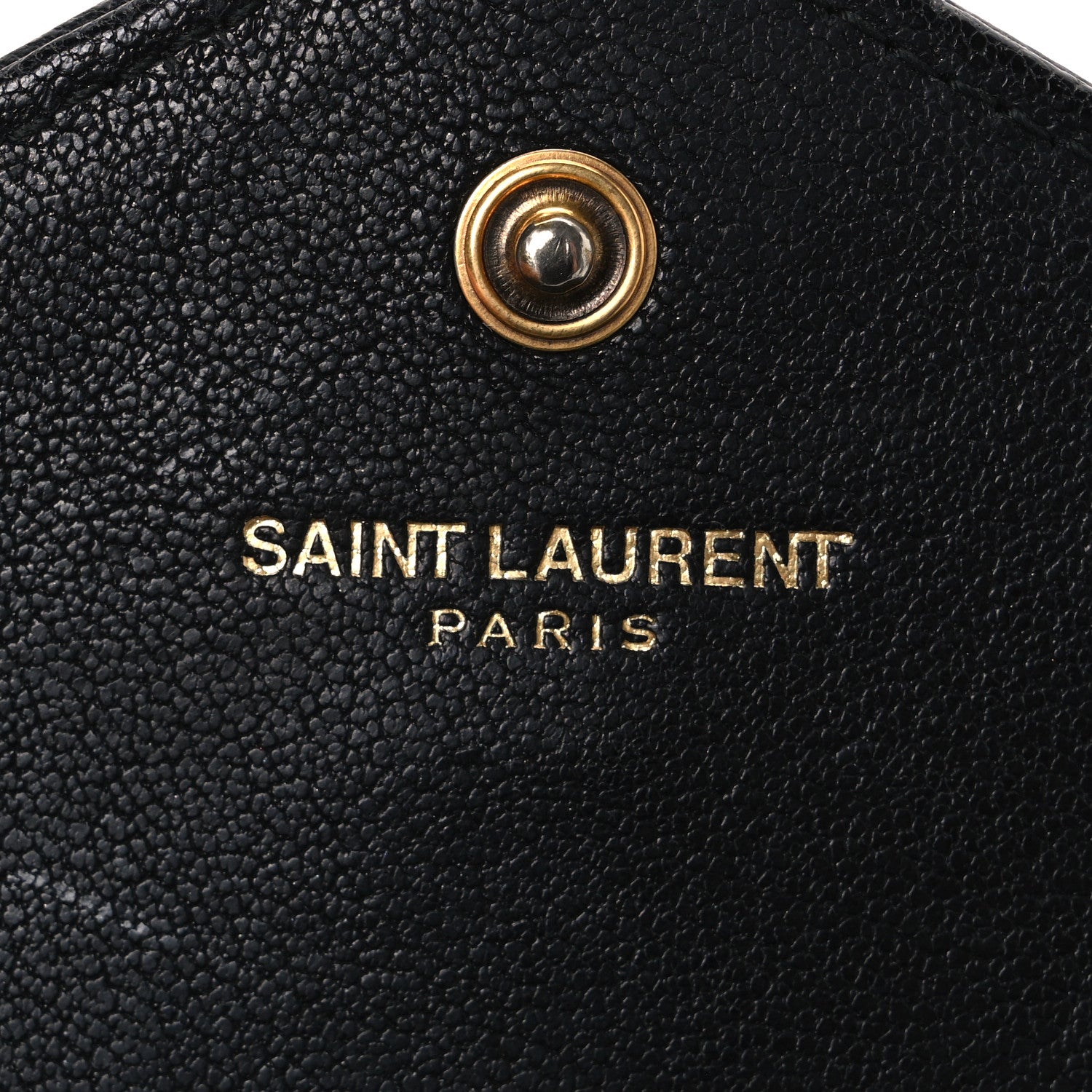 Saint Laurent Sheepskin Matelasse Chevron Small Monogram Envelope Wallet Black 6 of 9