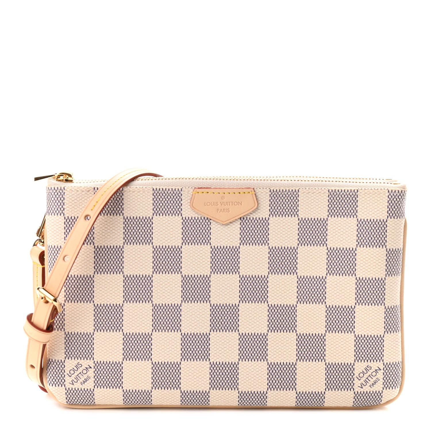 Louis Vuitton Damier Azur Double Zip Pochette 1 of 10