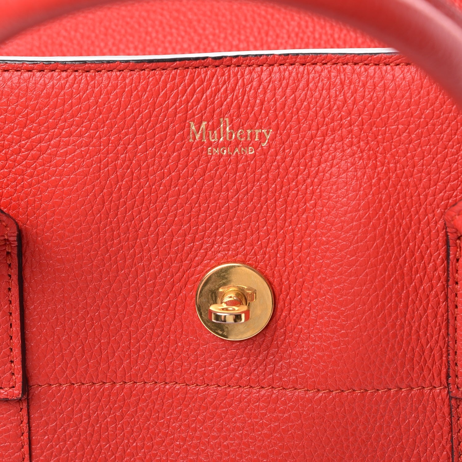 Mulberry Small Classic Grain Calfskin New Bayswater Fiery Red 7 of 8