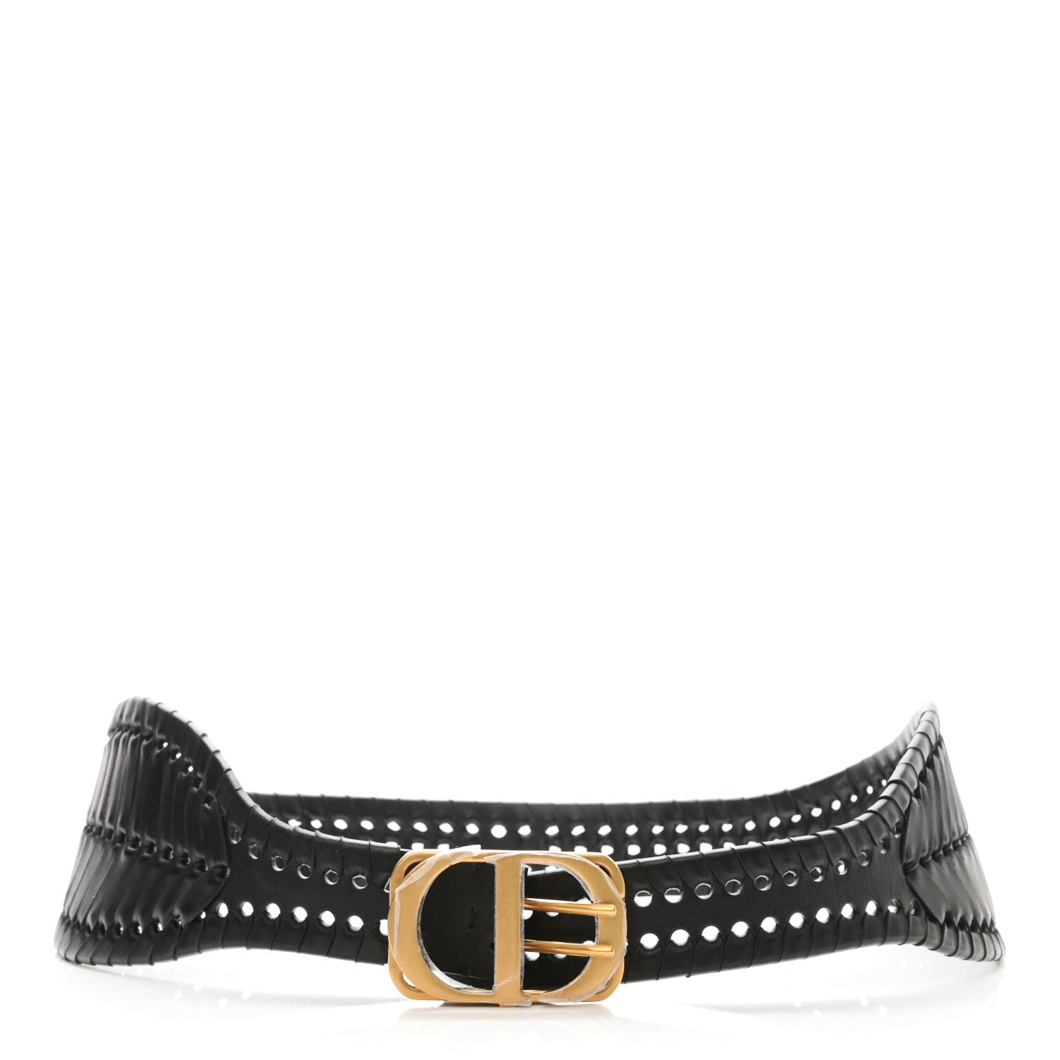 Christian Dior Calfskin Braided 30 Montaigne Belt 85 Black 4 of 5