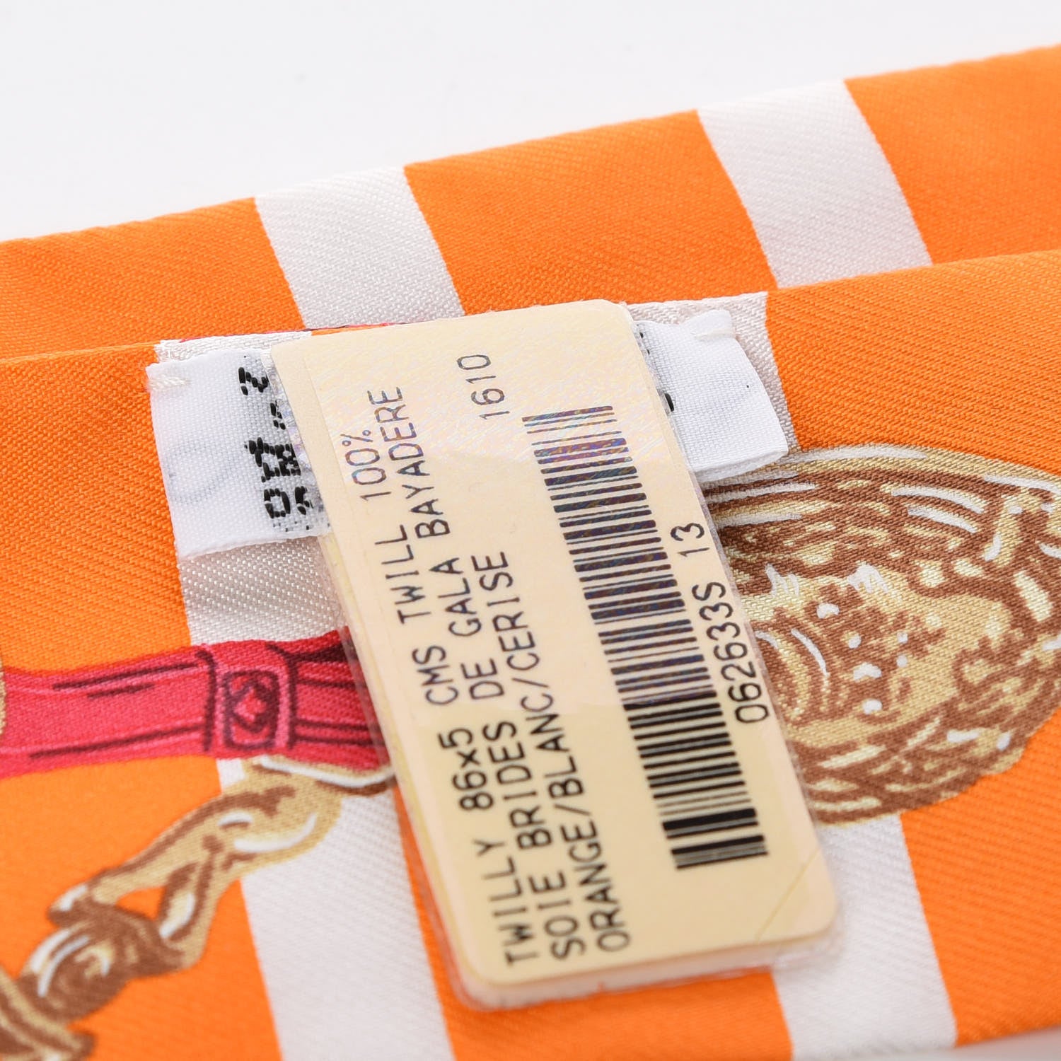 Hermes Silk Brides de Gala Bayaderes Twilly Orange Blanc Cherry 3 of 4
