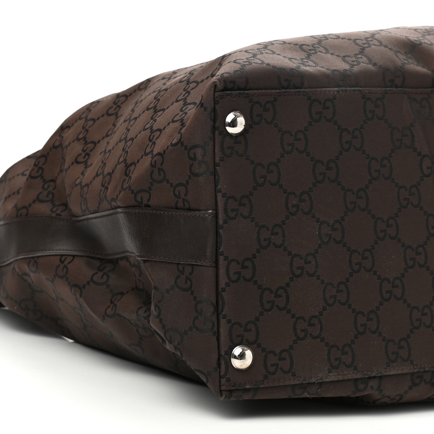 Gucci Nylon Monogram Extra Large Hobo Dark Brown 9 of 12