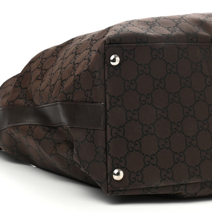 Gucci Nylon Monogram Extra Large Hobo Dark Brown 9 of 12