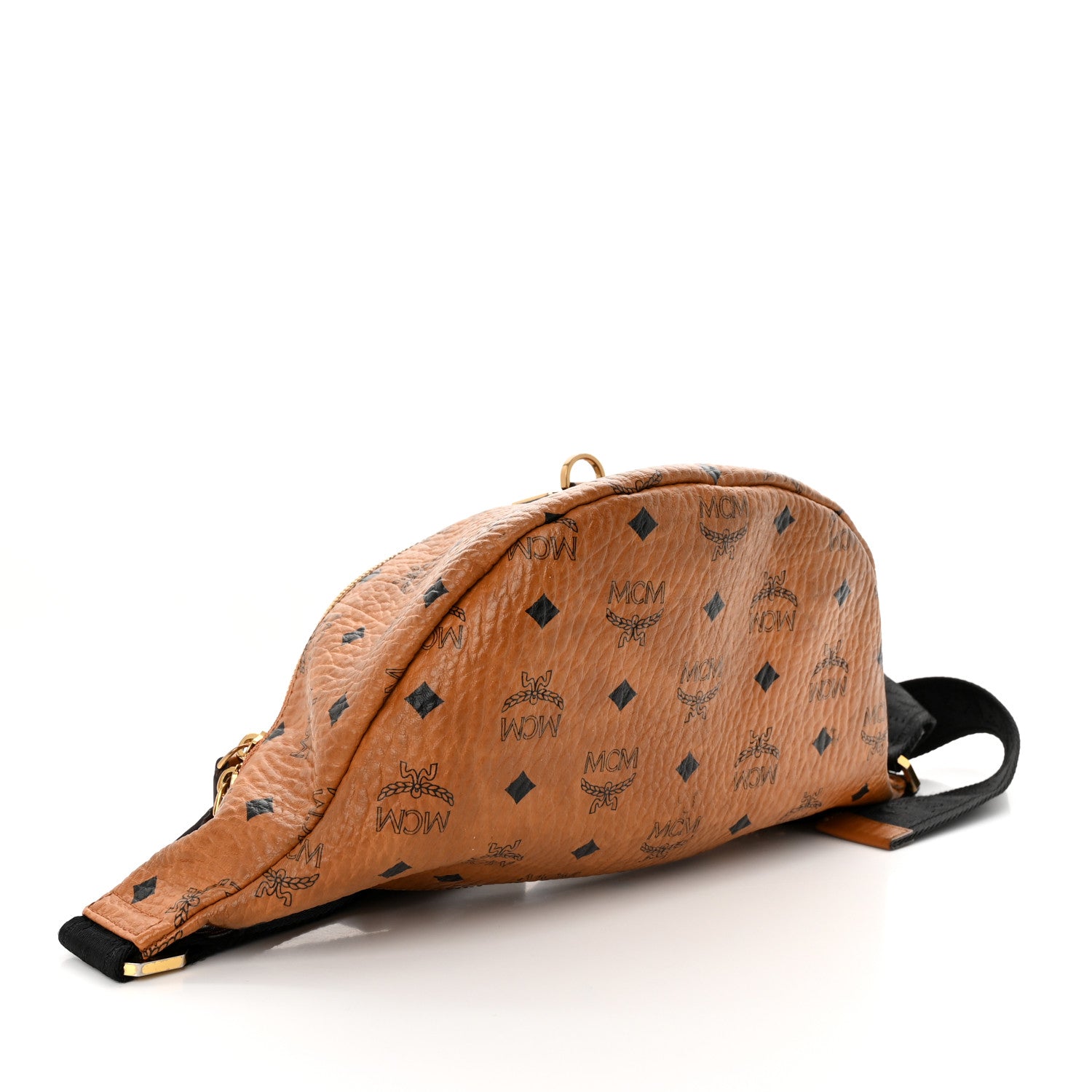 MCM Visetos Medium Fusten Belt Bag Cognac 4 of 10