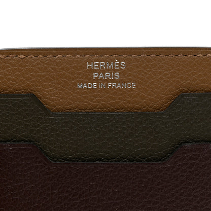 Hermes Evercolor City 3CC Colorblock Card Holder Rouge Sellier Vert Anglais Chai 6 of 6