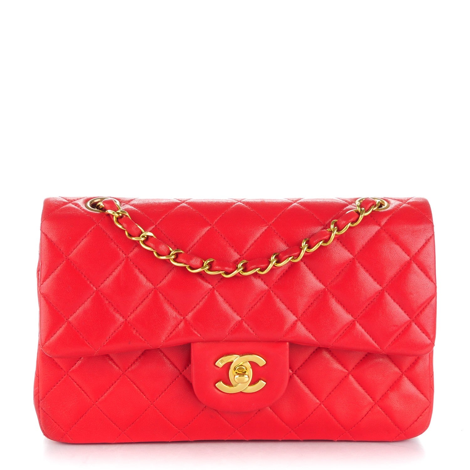 Chanel Lambskin Quilted Small Double Flap Red 1 of 12