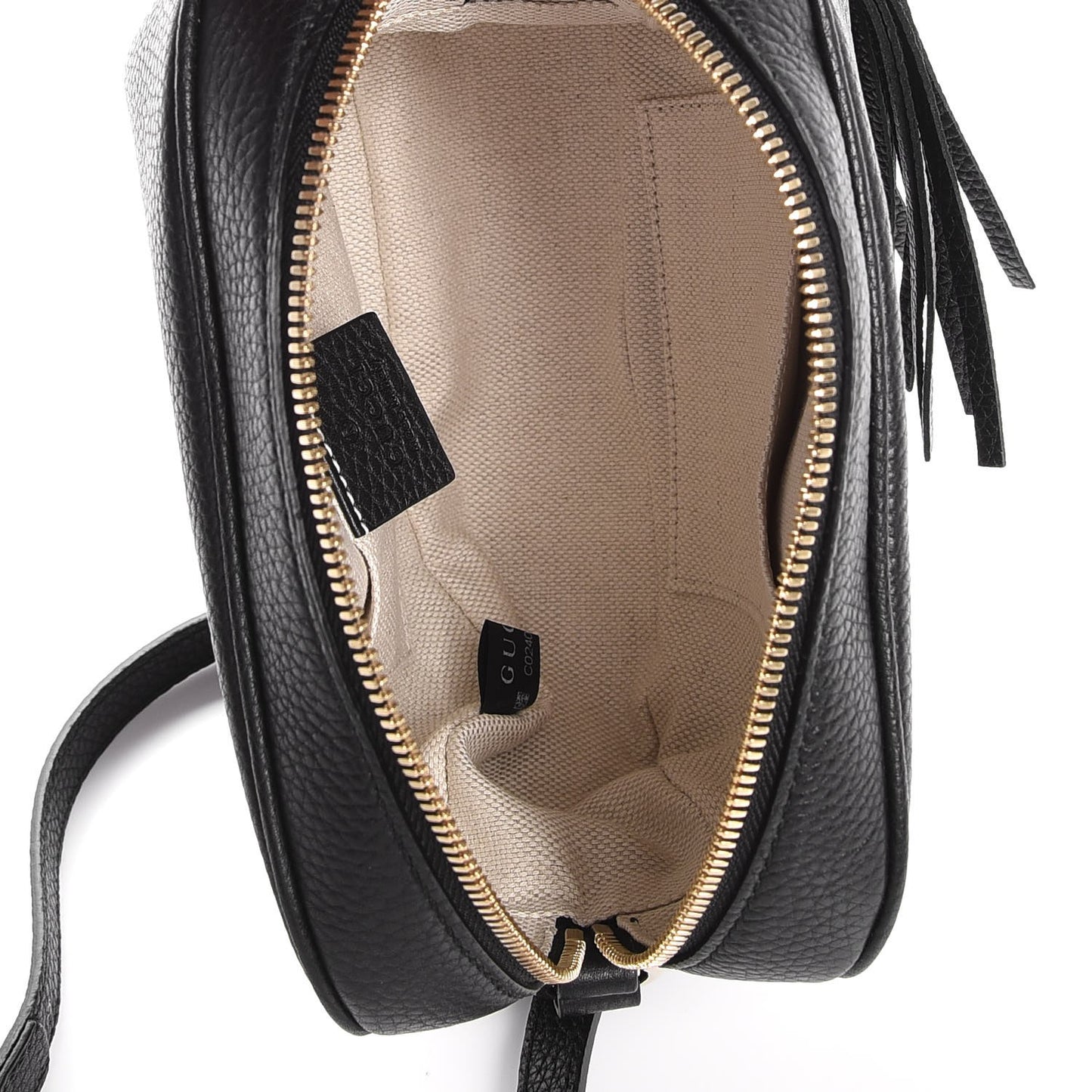 Pebbled Calfskin Small Soho Disco Bag Black