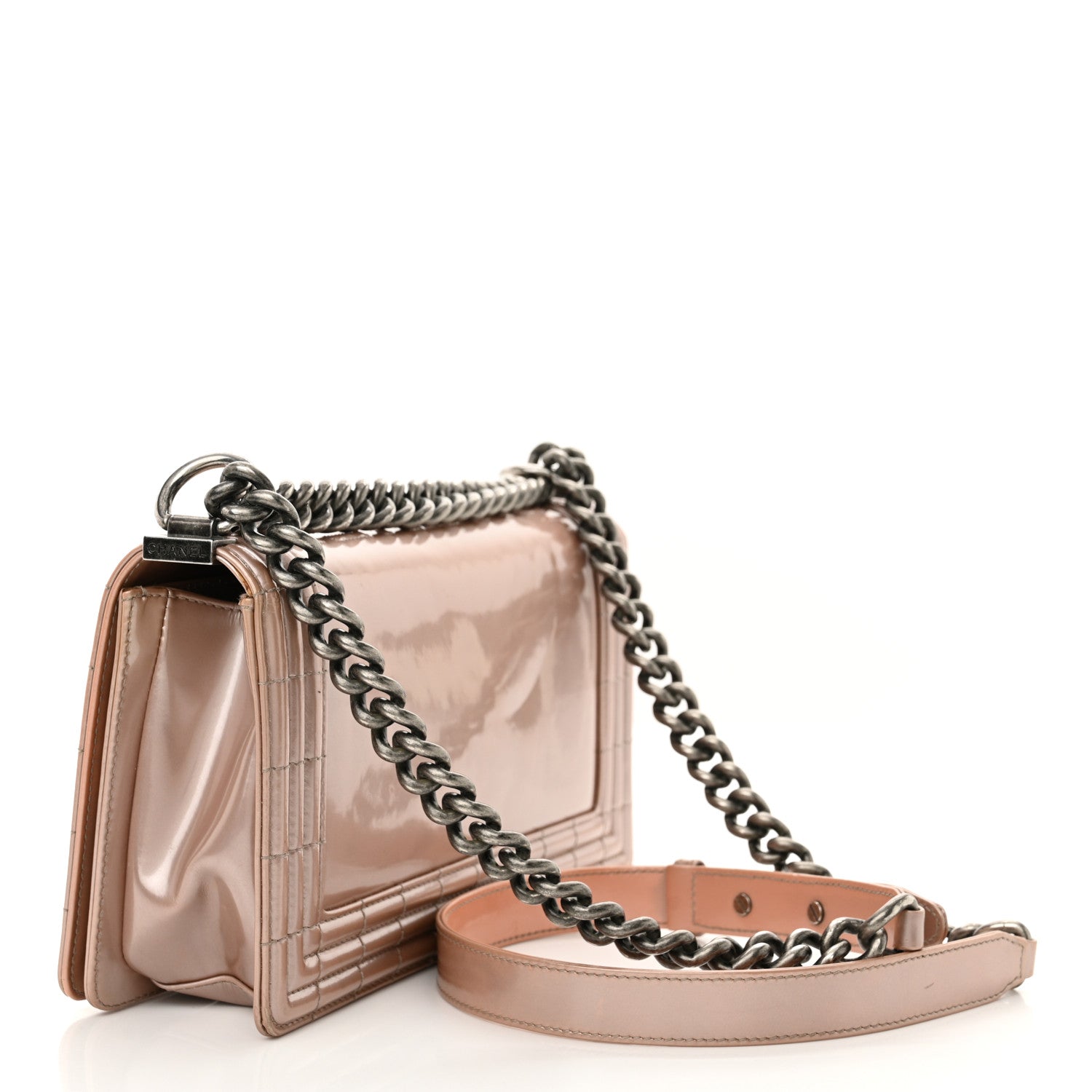 Chanel Iridescent Glazed Calfskin Medium Boy Flap Light Pink 3 of 15