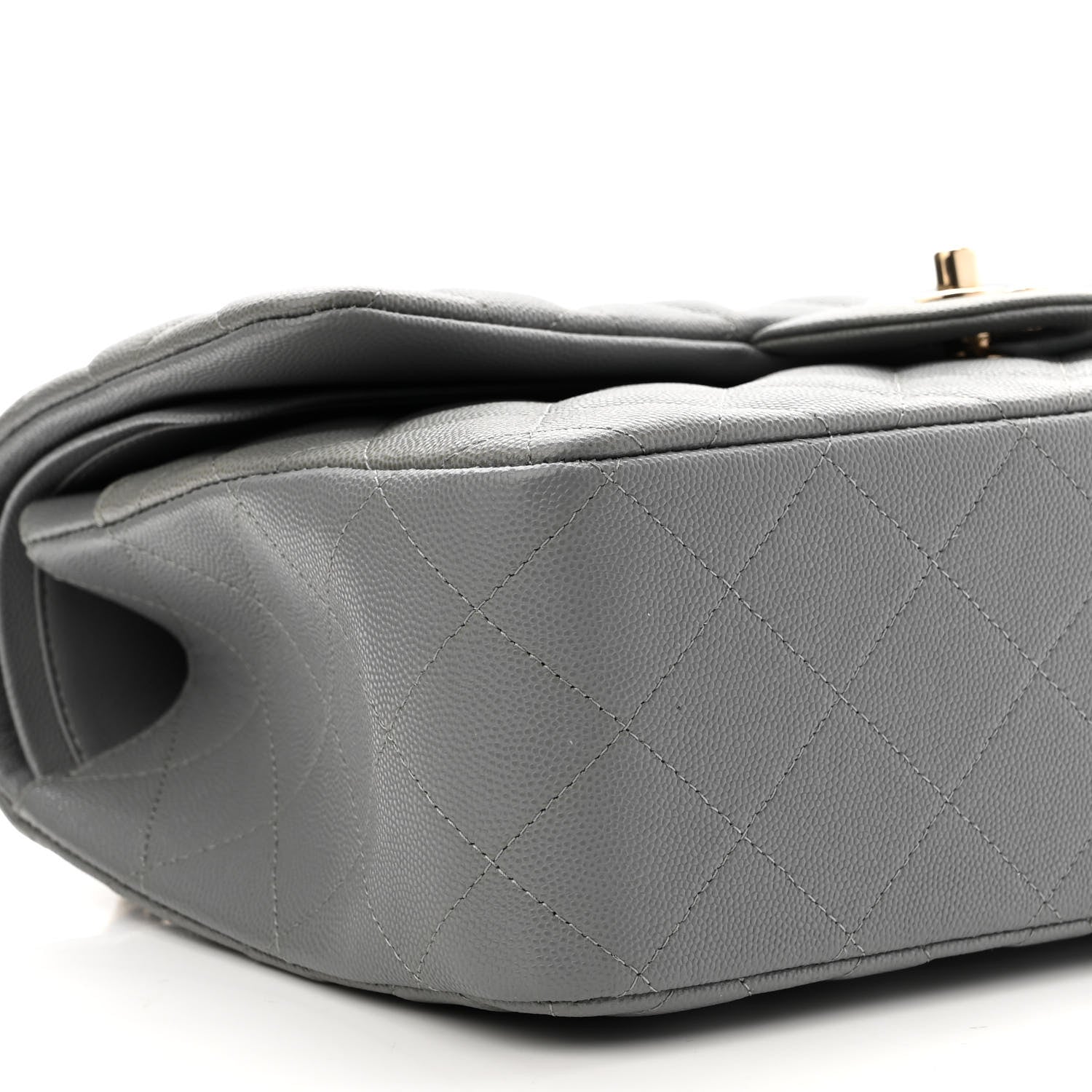 Chanel Caviar Quilted Jumbo Double Flap Grey 9 of 11